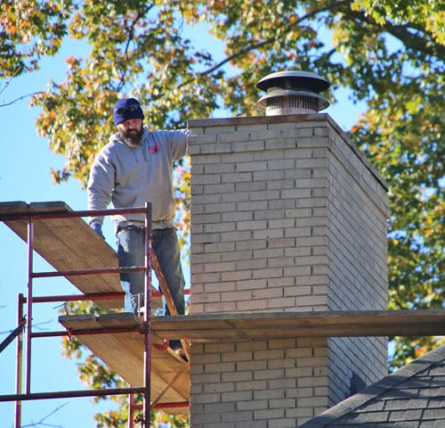 white brick chimney repair