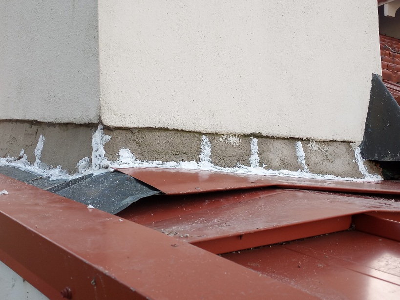 flashing repair and recaulked