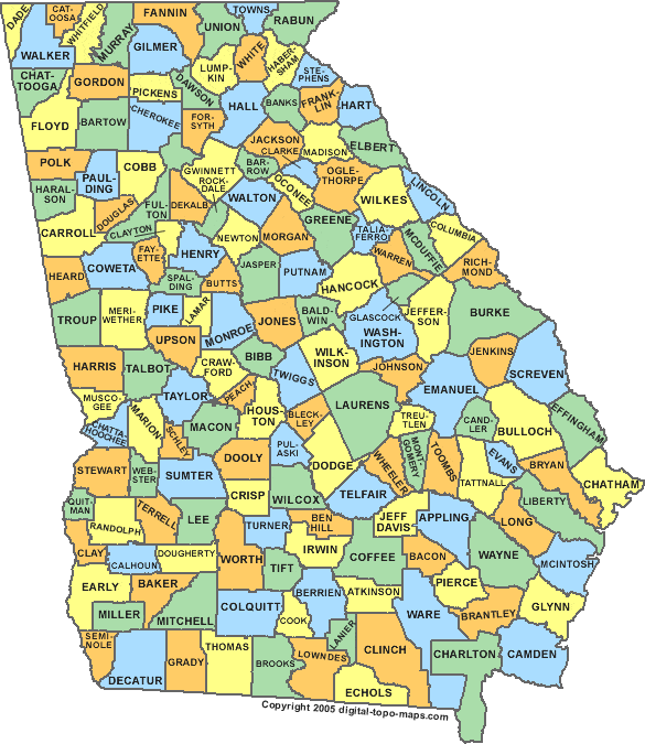Georgia-county-map