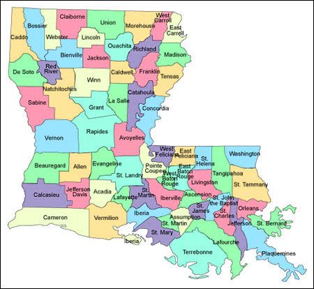 Louisiana Parish map
