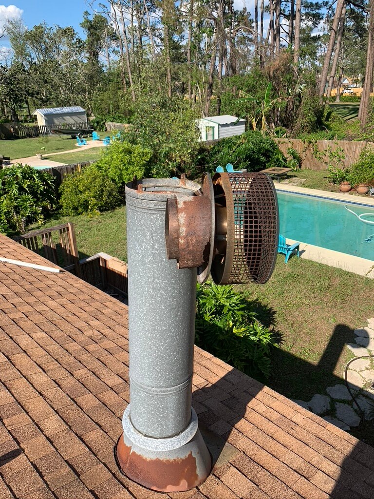 A rusty Chimney Cap