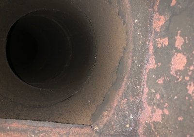 rusty chimney inside