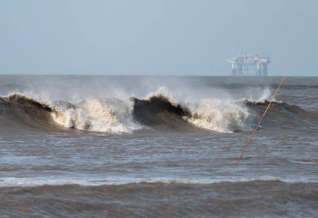 Large waves from Hurricane Laura