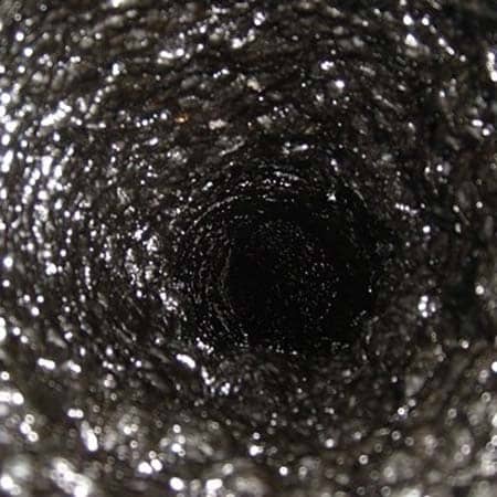 Creosote buildup inside a chimney