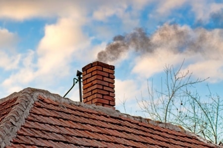 Chimney with smoke