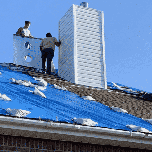 Sootmaster Chimney Sweep Alvin Chimney Repair in Progress